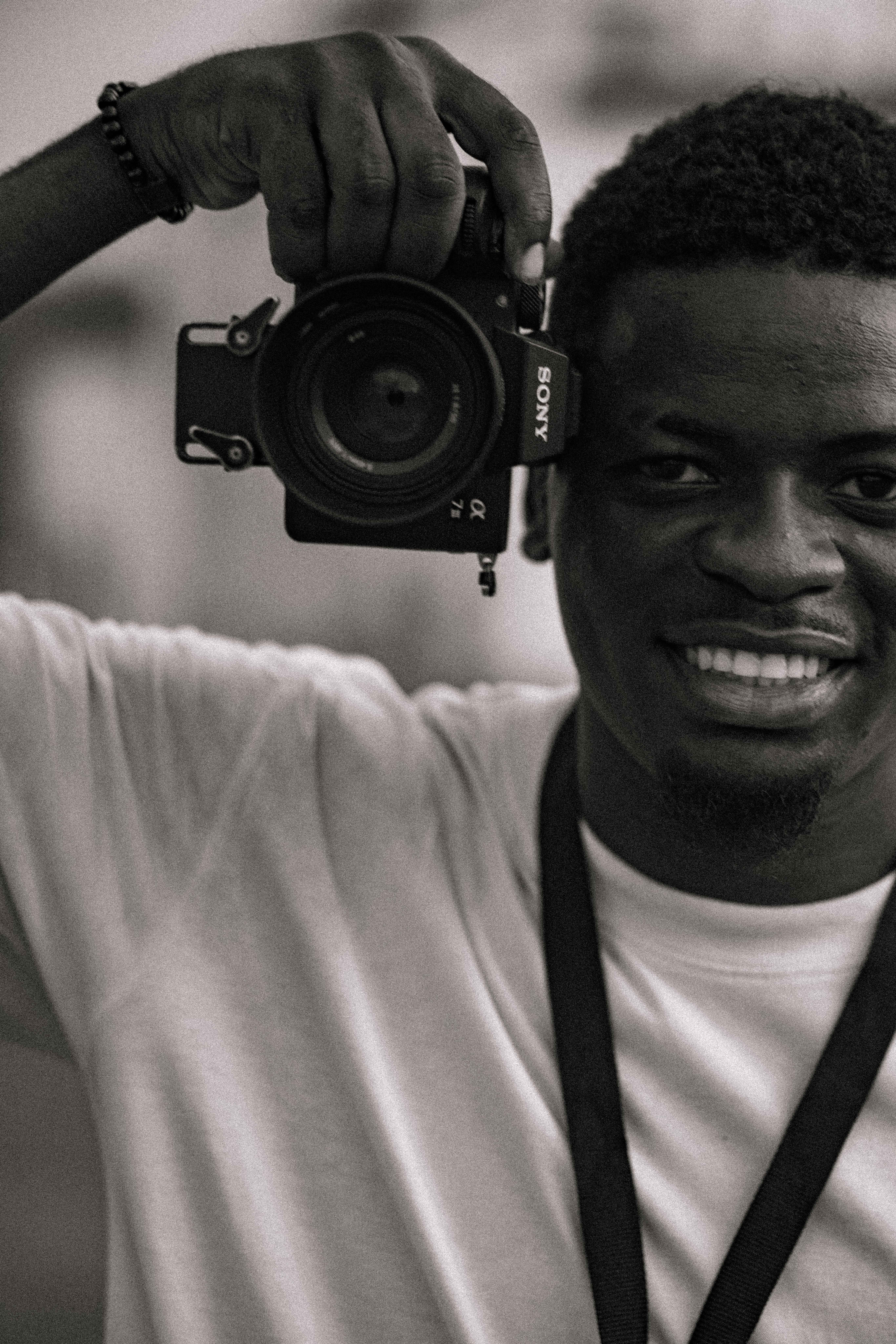 Professional photographer with camera